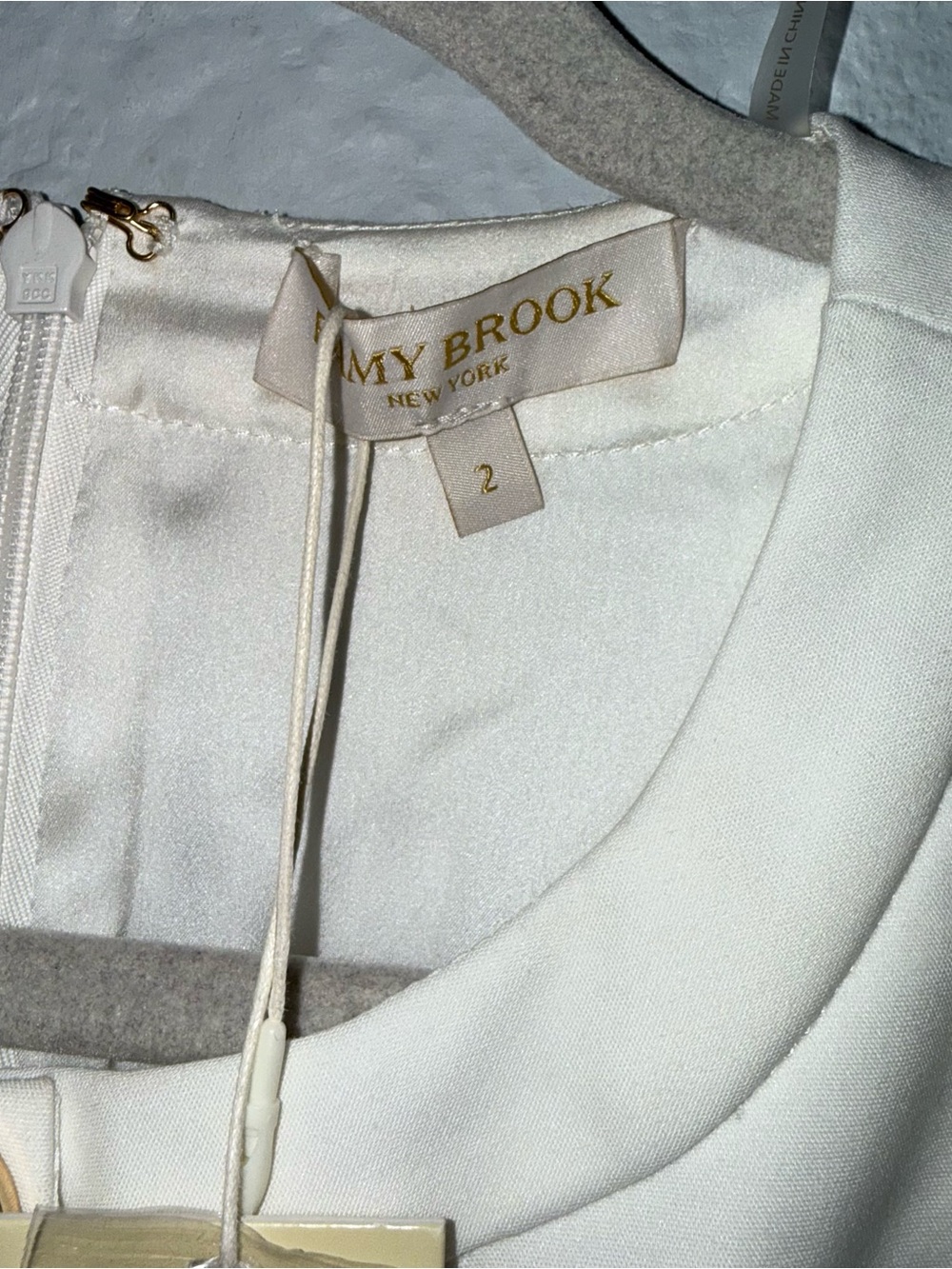 NWT Ramy Brook Eliza Dress Ivory White Gold Chain Belt Button Front Mini 2 - Picture 5 of 7
